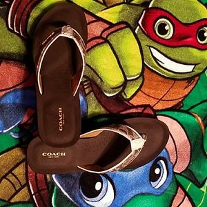 Coach Jolene Brown/Chalk Size 11 Flip Flops
